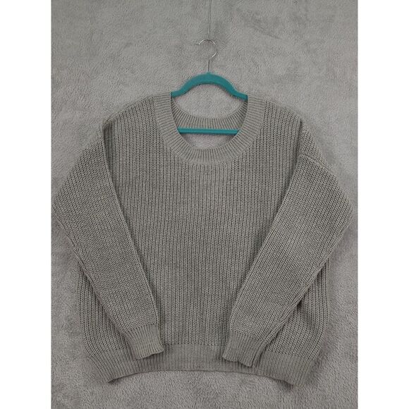 Sage the Label Women's Marled Grey Knit Twist Front Knit‎ Sweater Size M - Picture 2 of 7